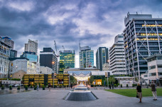 [image] downtown auckland city centre in the evening